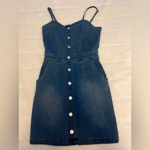 Missguided Denim Button-Down Mini Dress